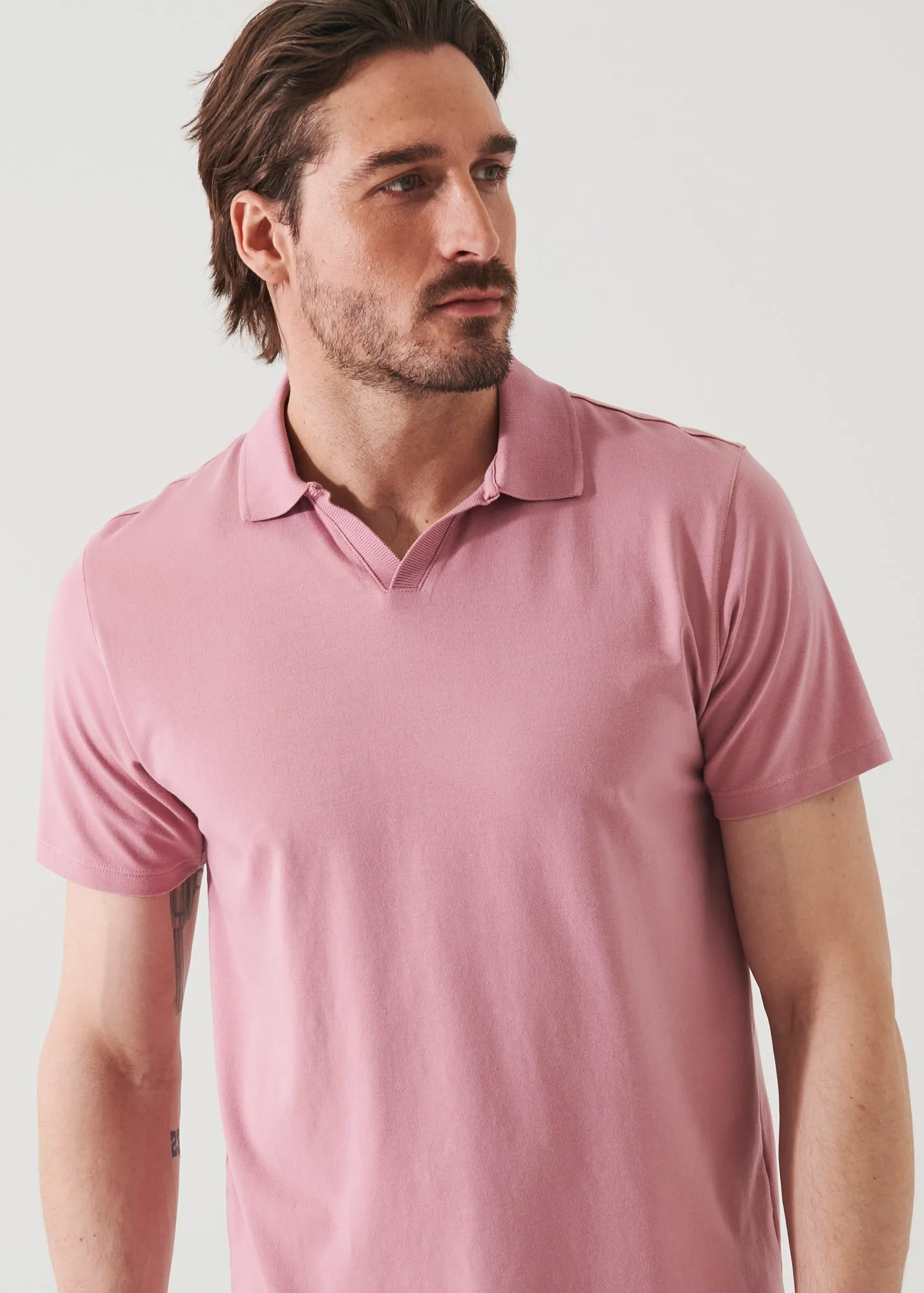 PIMA COTTON STRETCH OPEN POLO