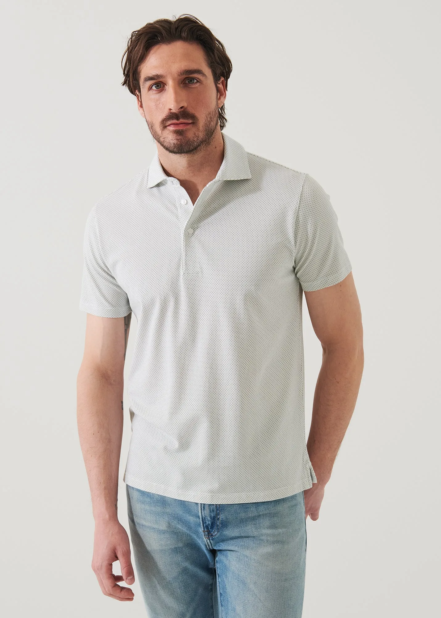 PIMA COTTON STRETCH PRINTED POLO