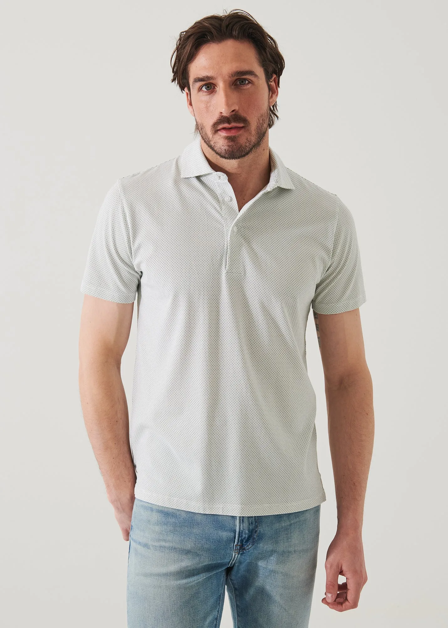 PIMA COTTON STRETCH PRINTED POLO