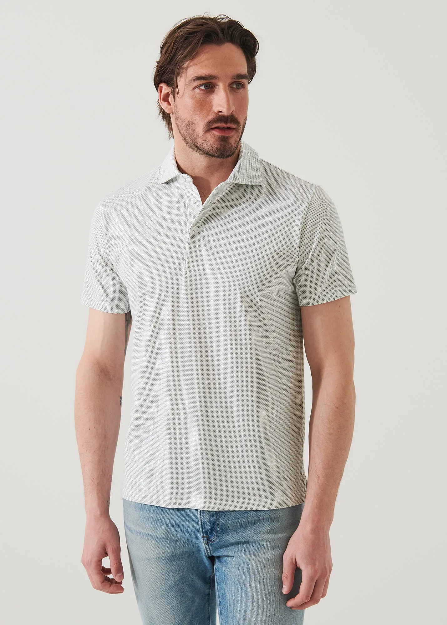 PIMA COTTON STRETCH PRINTED POLO