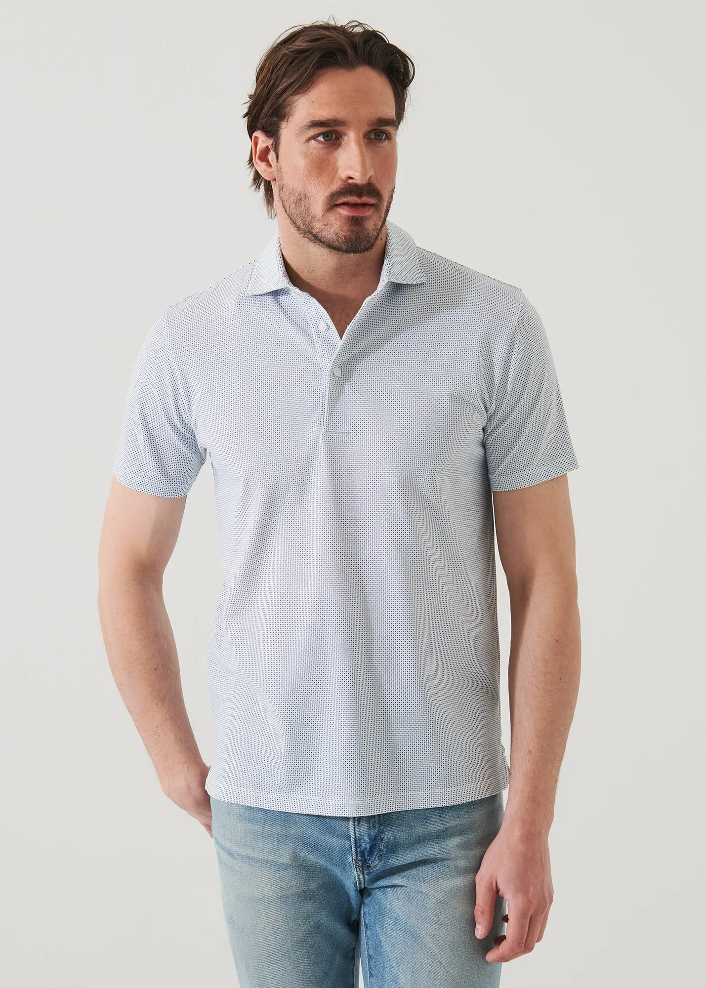 PIMA COTTON STRETCH PRINTED POLO