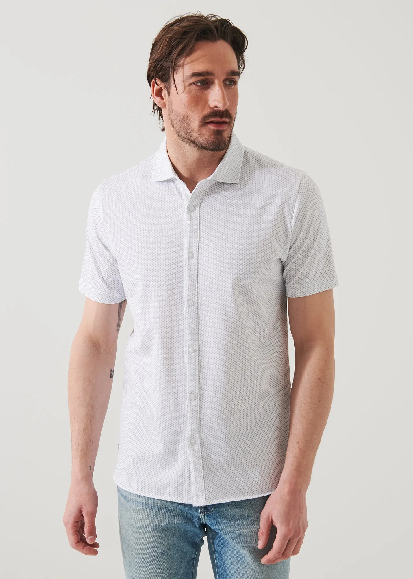 PIMA COTTON STRETCH PRINTED SHIRT