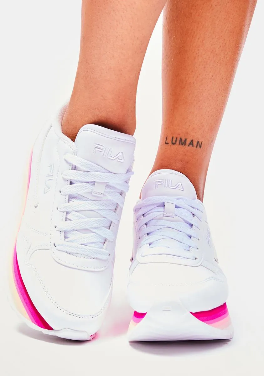 Pink Glow Orbit Stripe Sneakers-