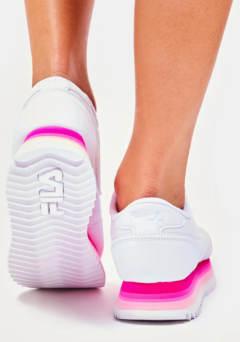 Pink Glow Orbit Stripe Sneakers-