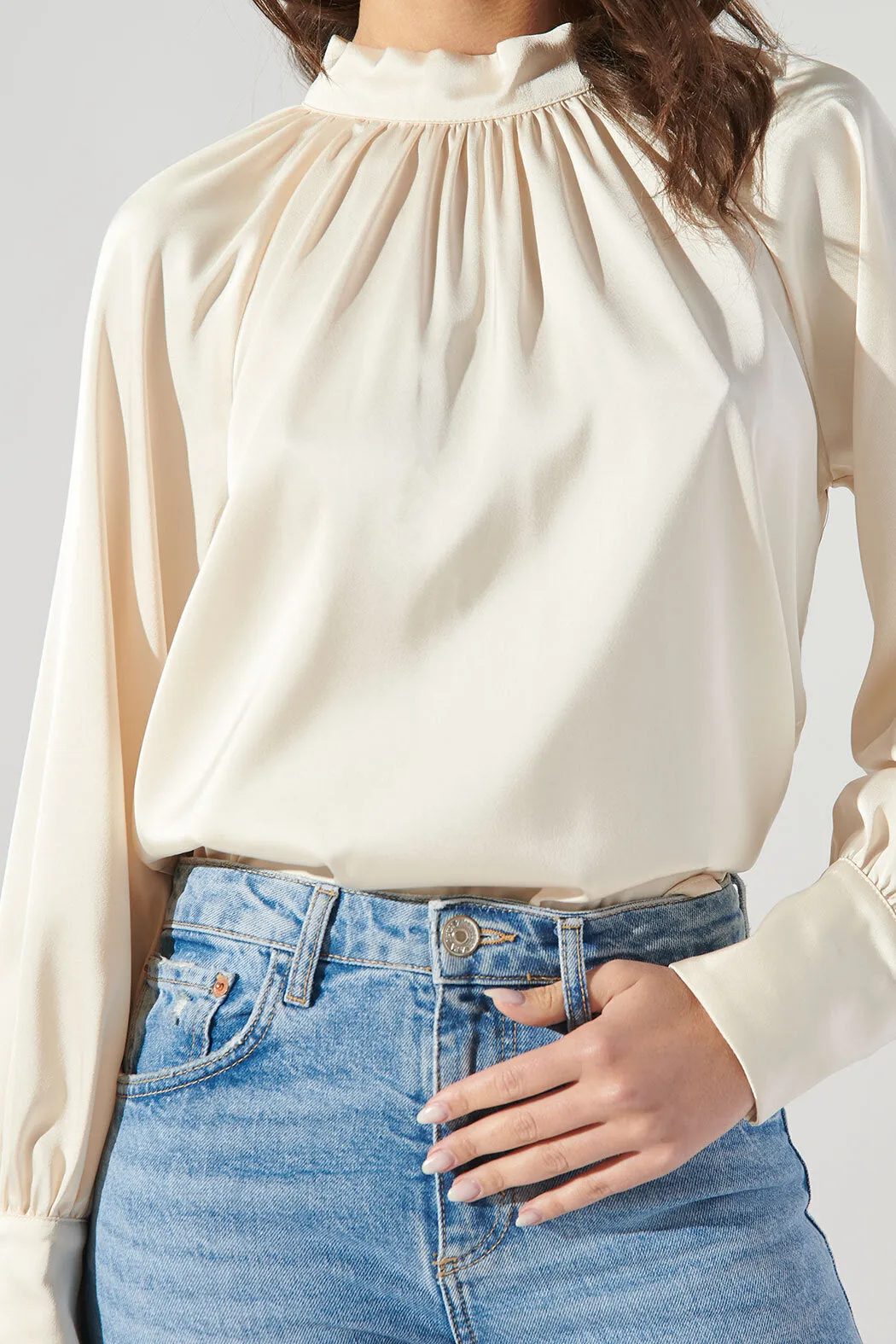 Poetic Justice Raglan Satin Blouse