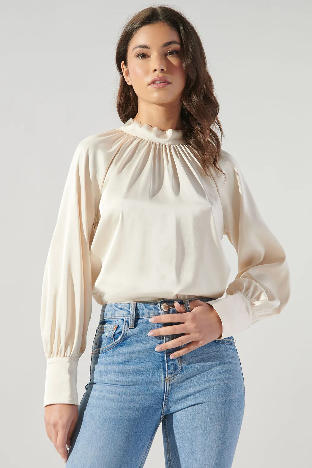 Poetic Justice Raglan Satin Blouse