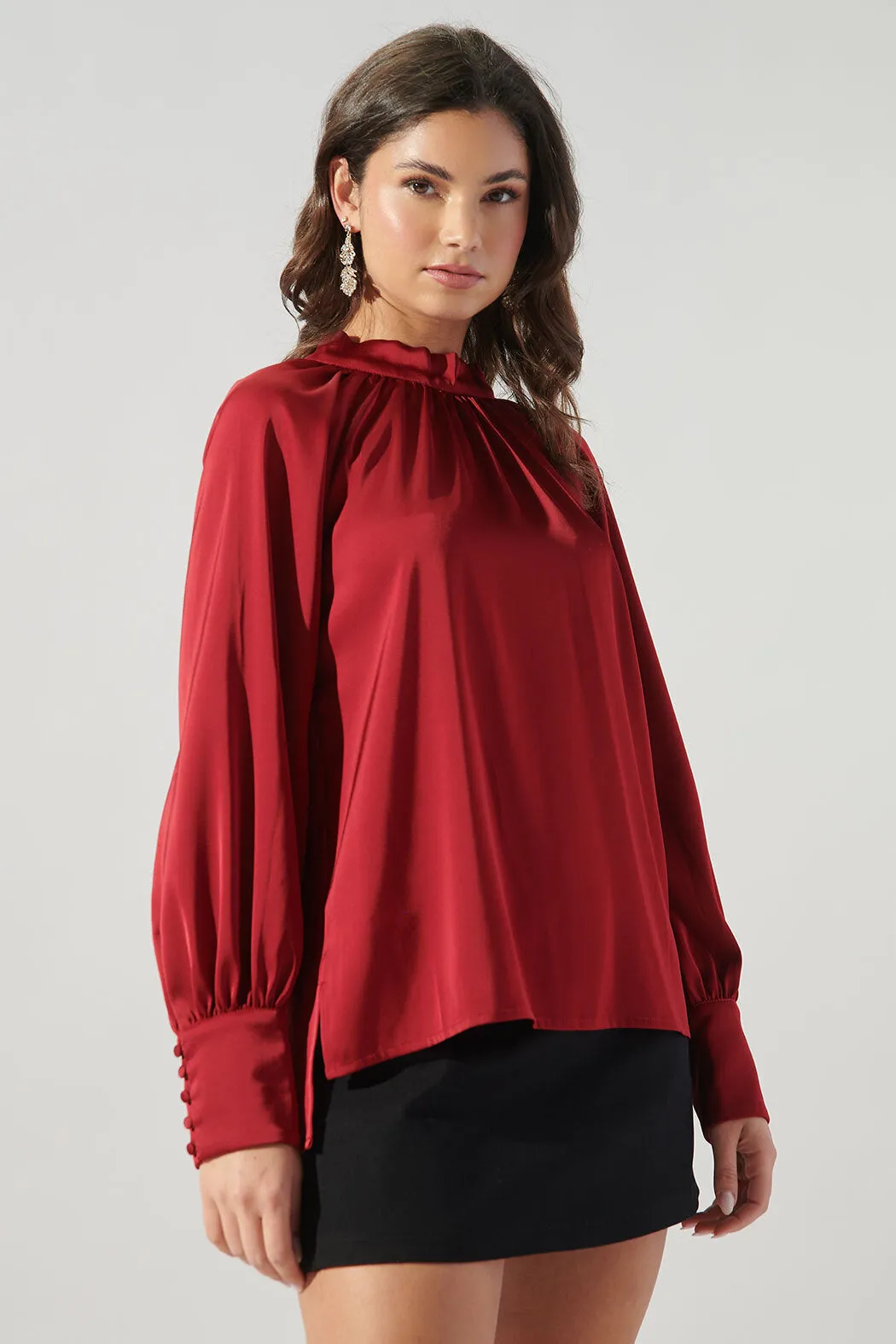 Poetic Justice Raglan Satin Blouse