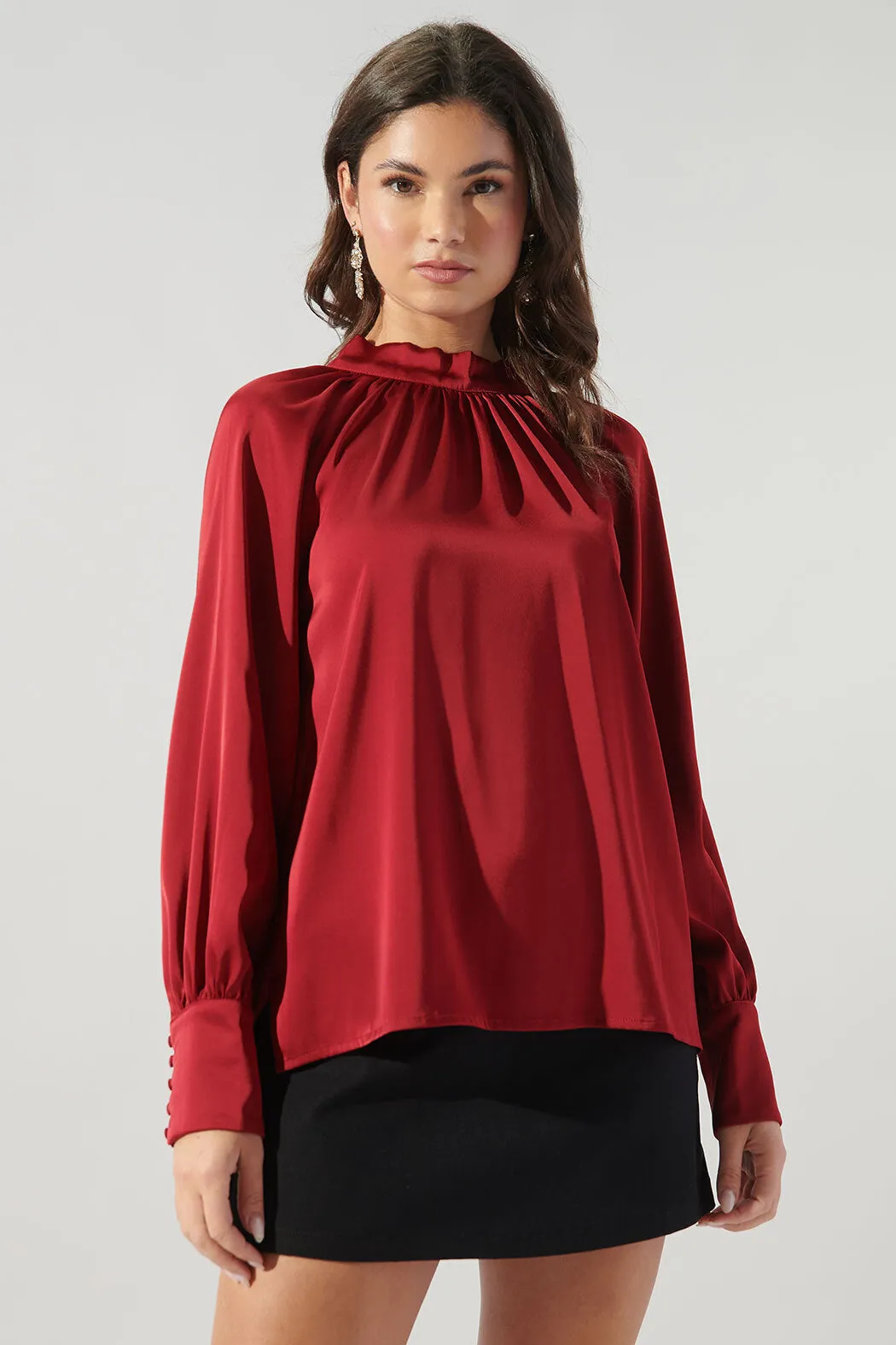 Poetic Justice Raglan Satin Blouse