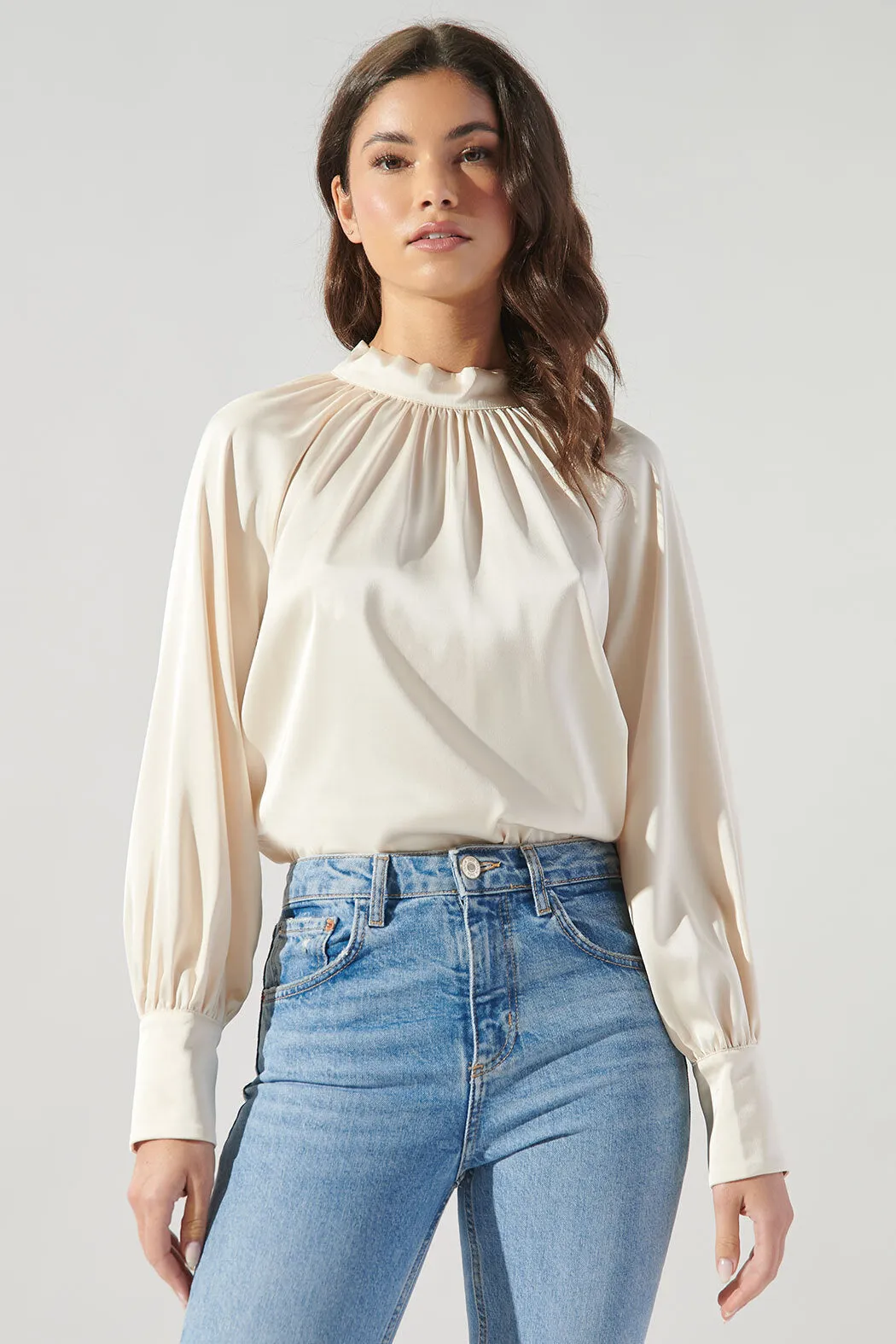 Poetic Justice Raglan Satin Blouse