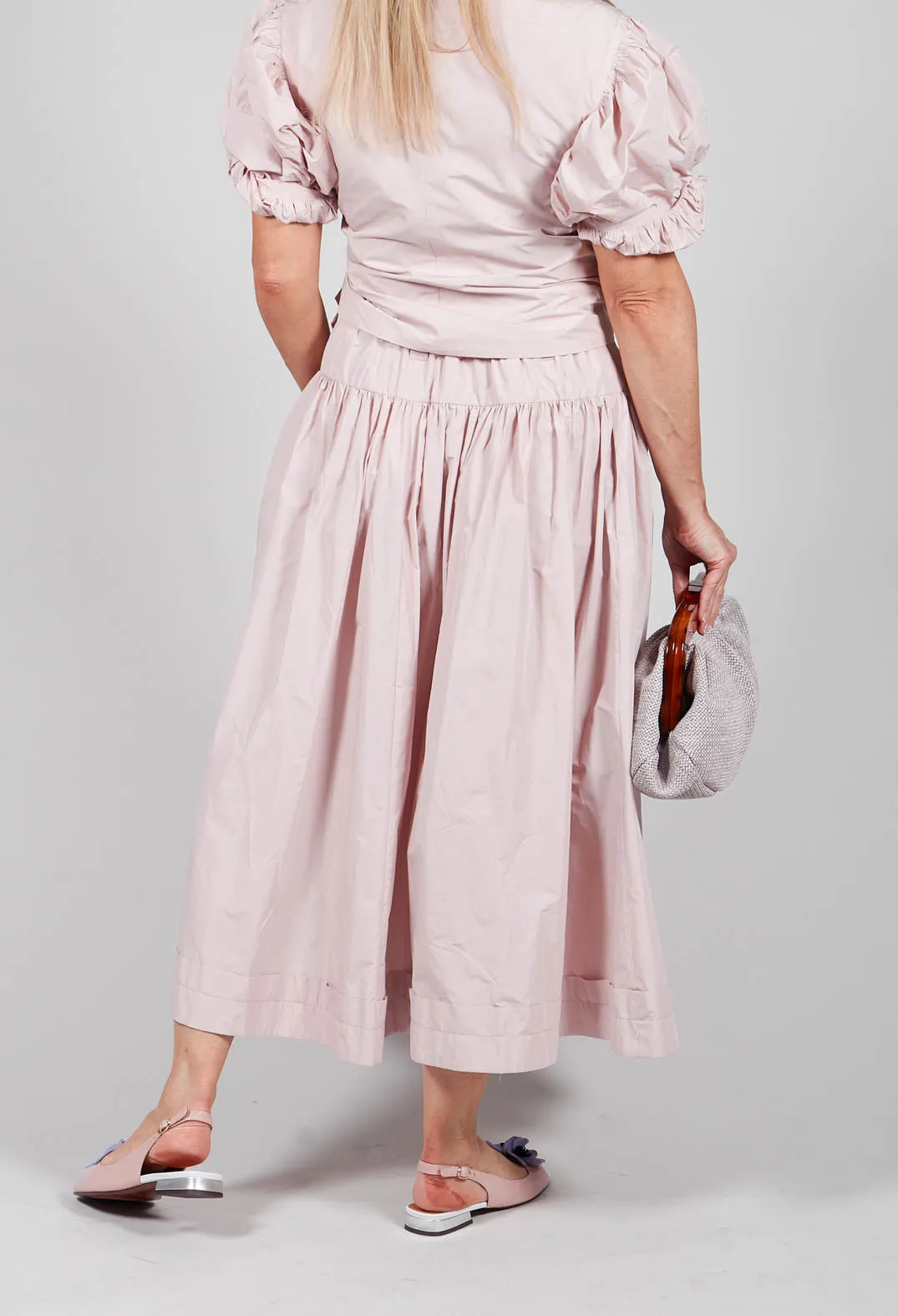 Pull on Pleated Skirt in Pink