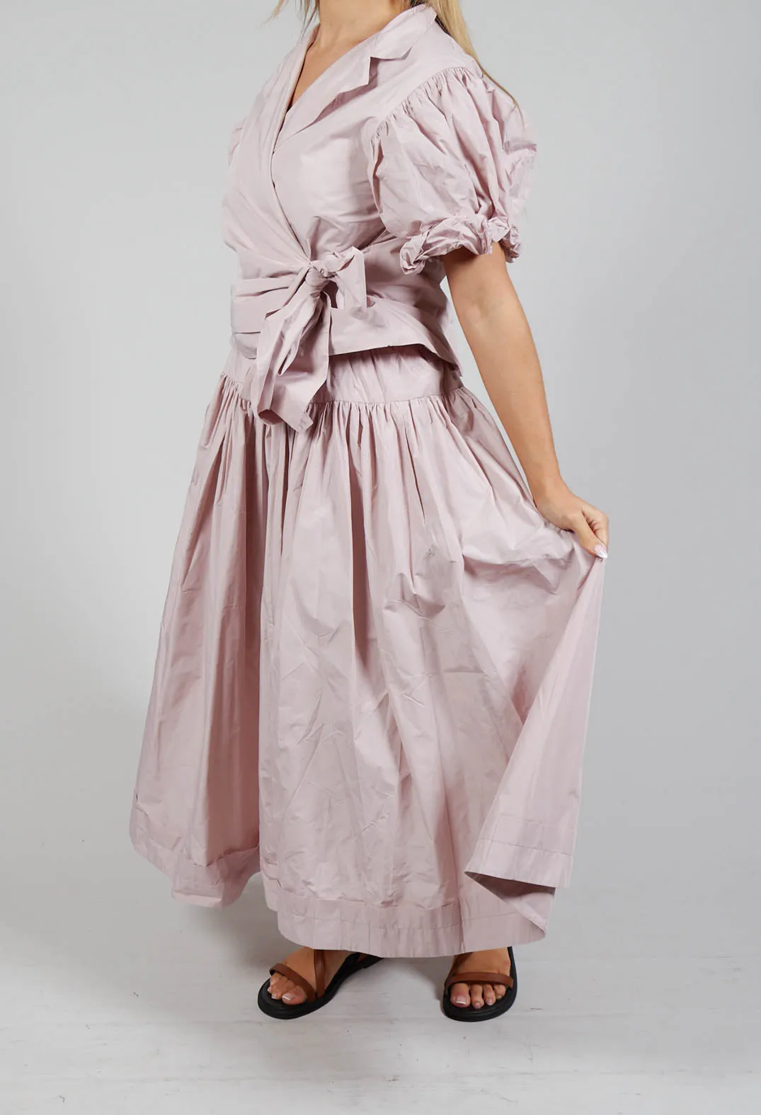 Pull on Pleated Skirt in Pink