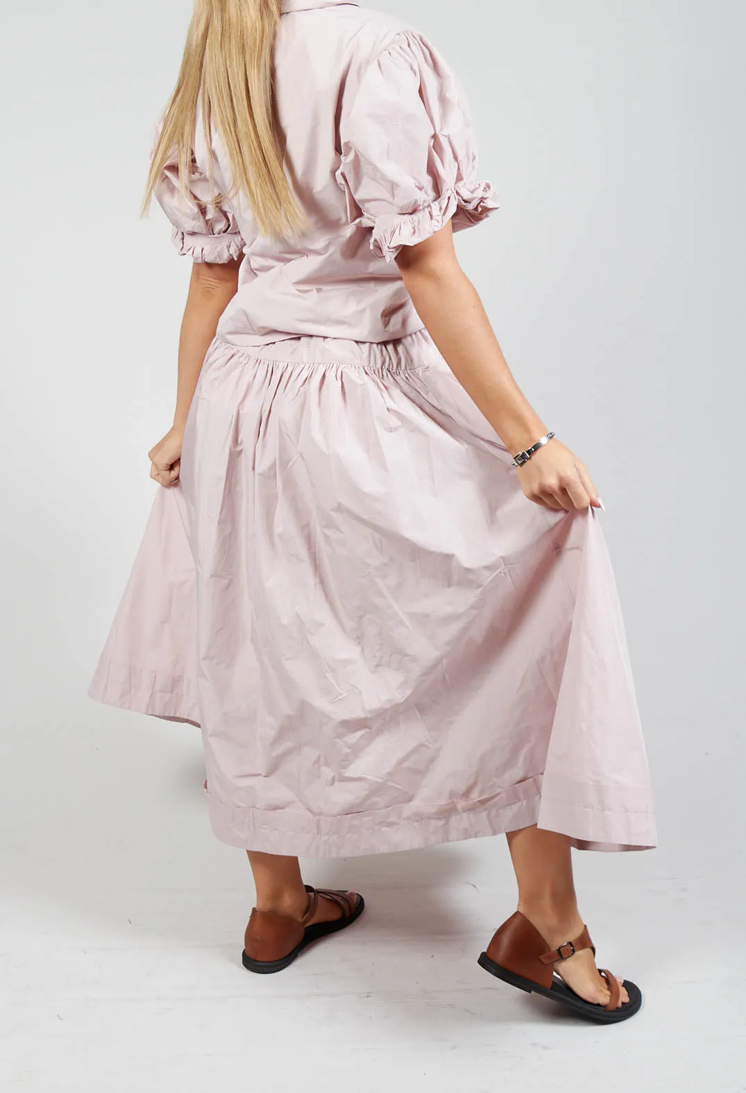 Pull on Pleated Skirt in Pink