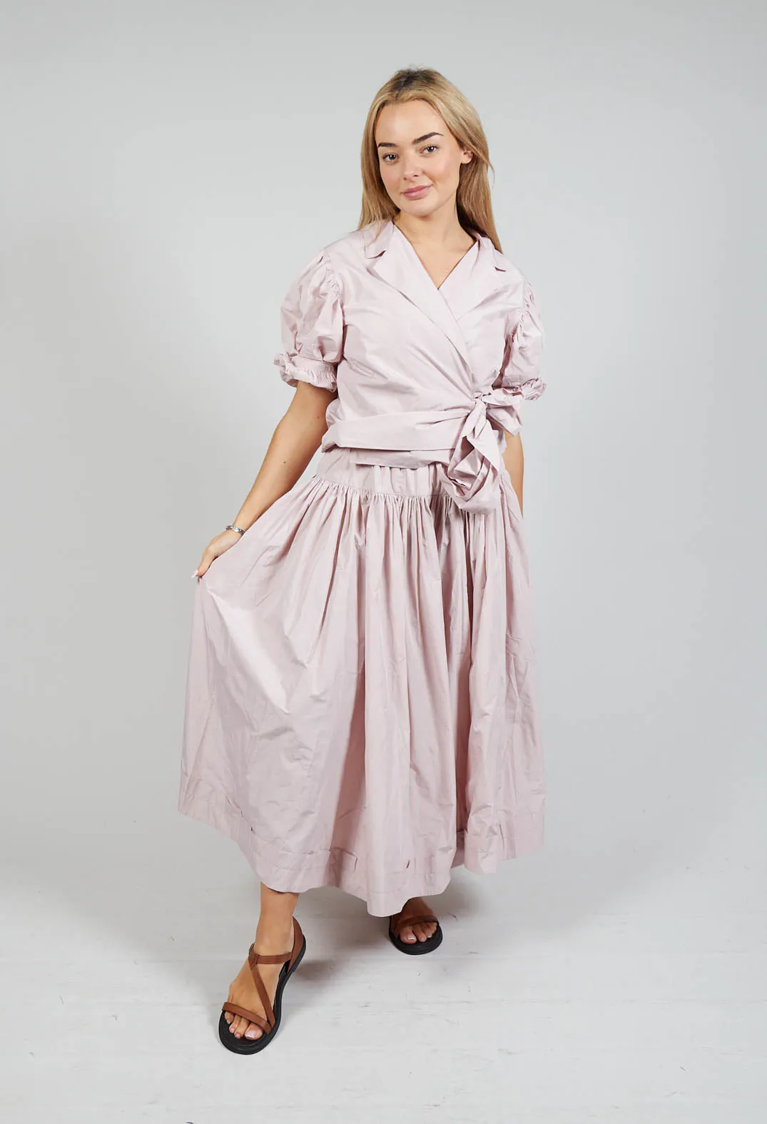 Pull on Pleated Skirt in Pink