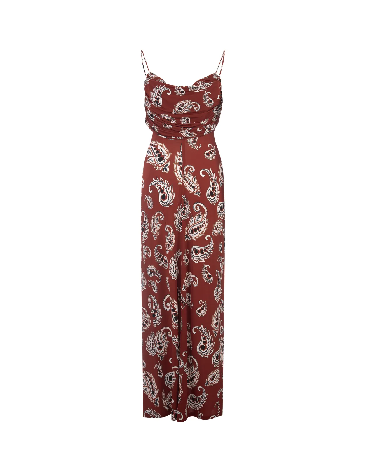 RABANNE Red Printed Long Dress With Knot