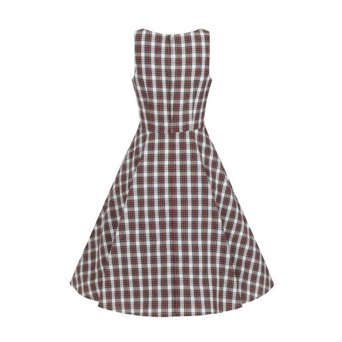 Red And White Tartan Check Strap Swing Dress