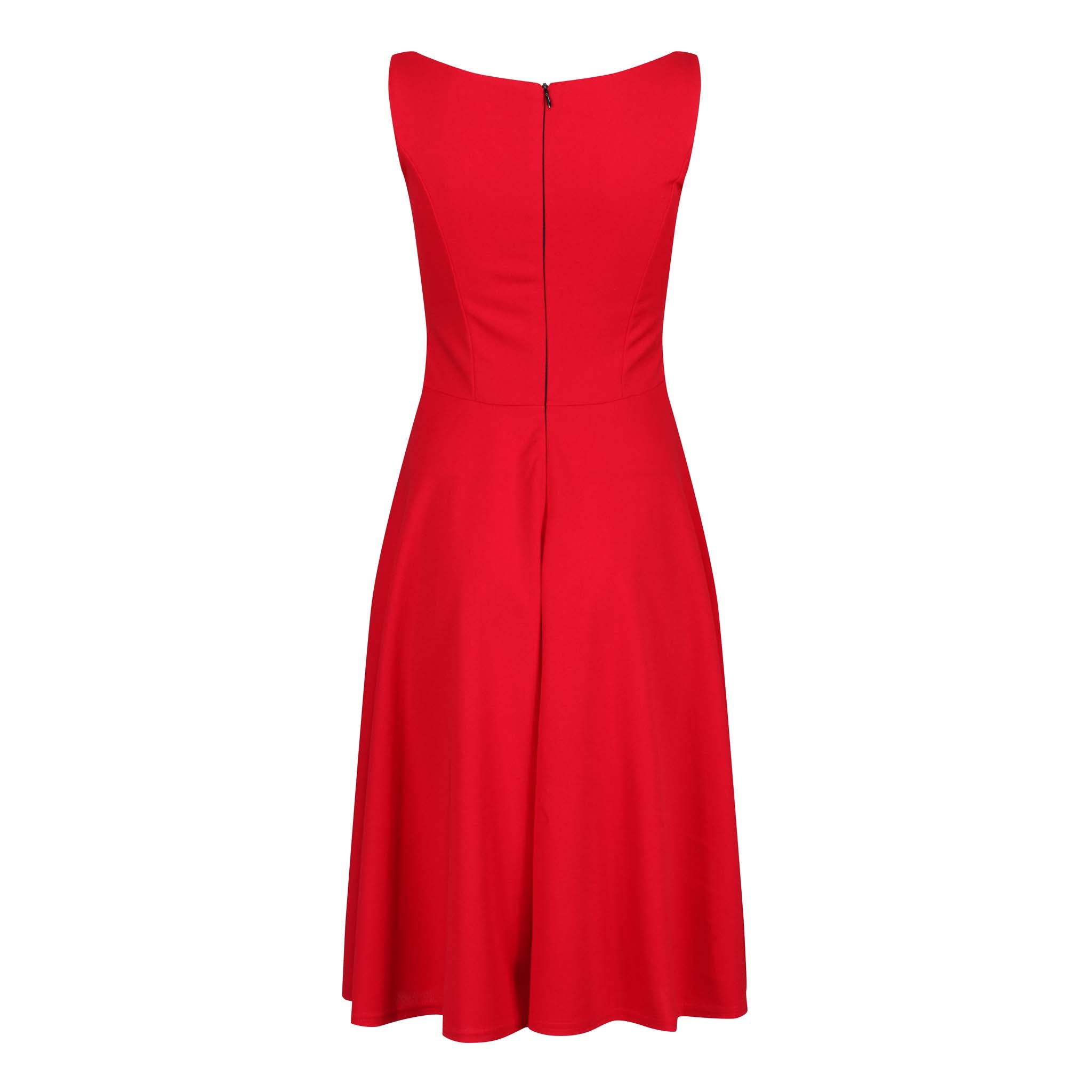 Red Audrey Style 1950s Swing Dress