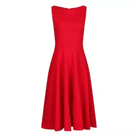 Red Audrey Style 1950s Swing Dress