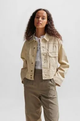 Relaxed-fit jacket in stretch-cotton twill