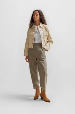 Relaxed-fit jacket in stretch-cotton twill