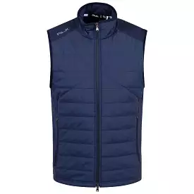 RLX Classic Fit Full Zip Cool Wool Hybrid Gilet Refined Navy - SS24