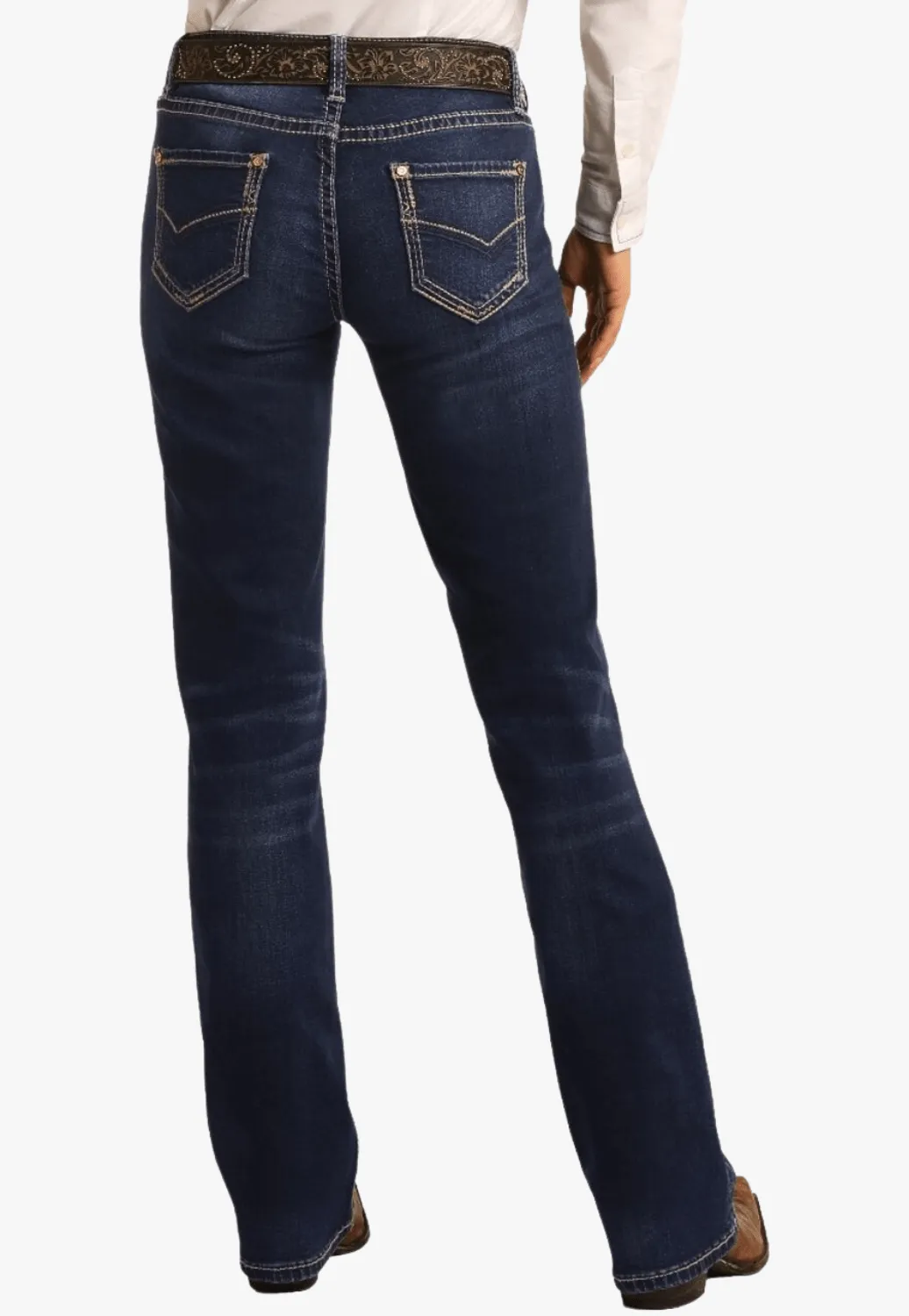 Rock and Roll Womens Mid Rise Bootcut Jean