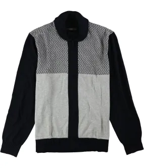 Sean John Mens Zig-Zag Colorblocked Cardigan Sweater