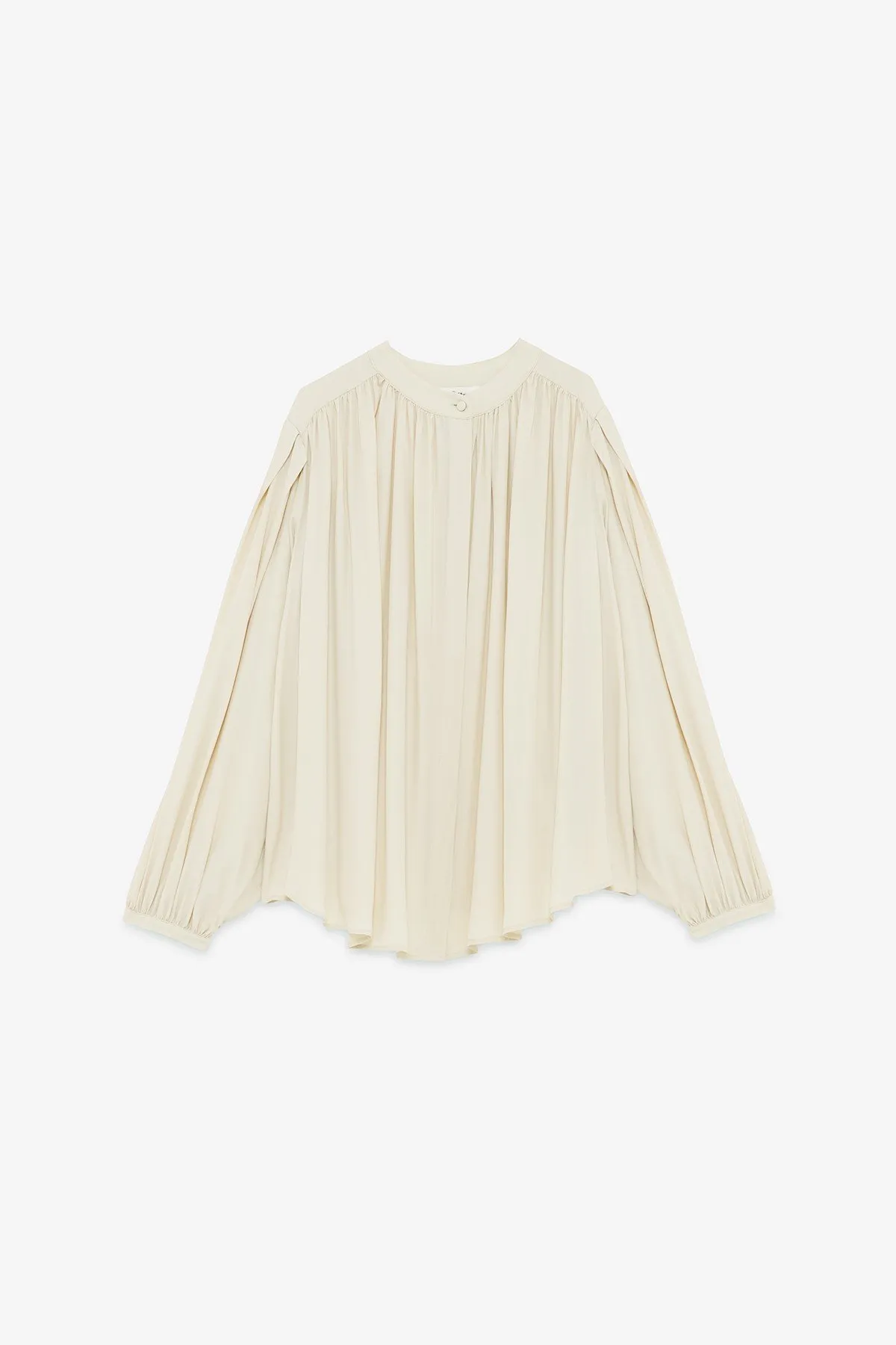 Silk-blend draped blouse