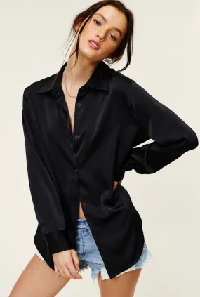 Silky Button Down Blouse