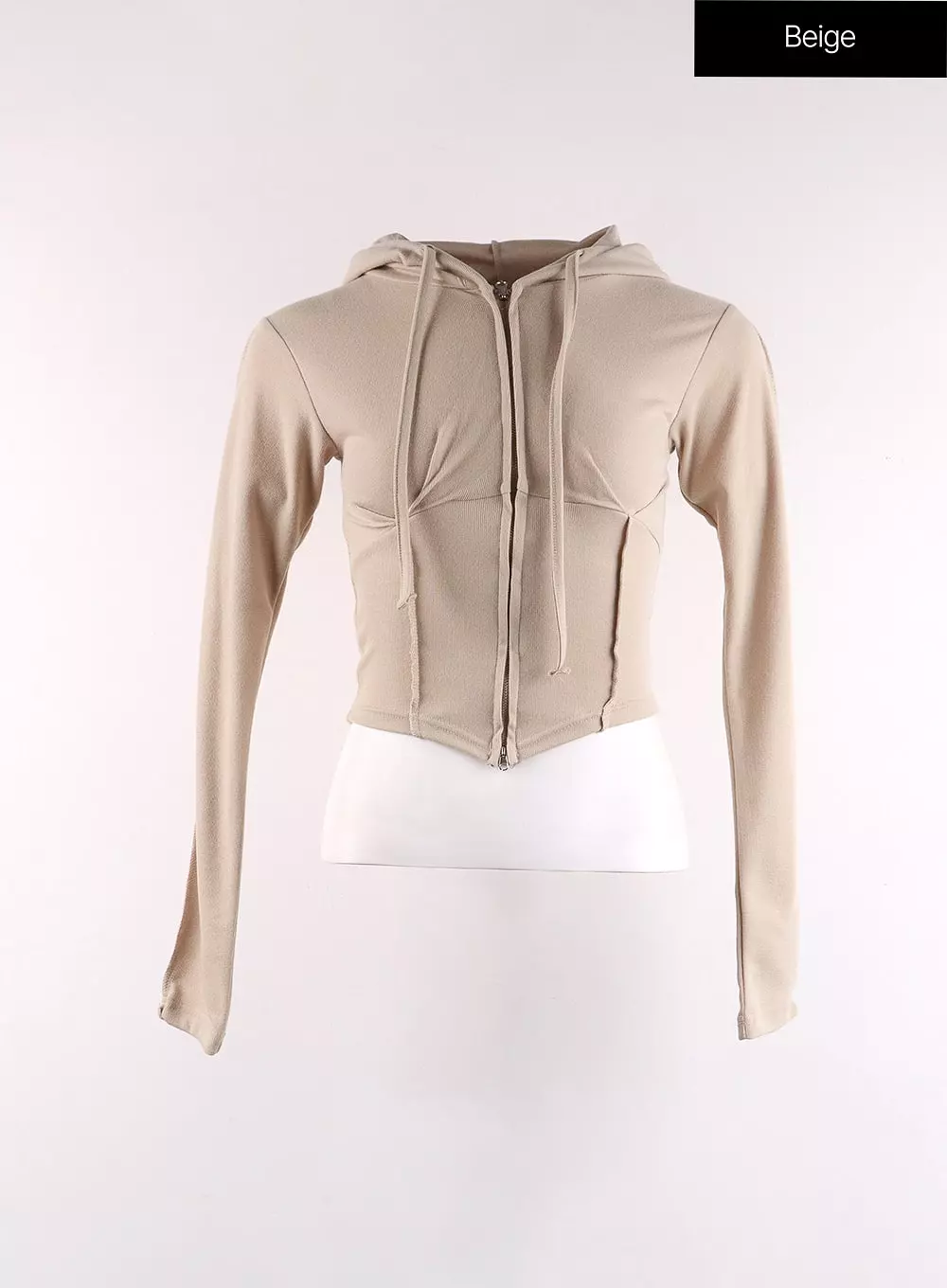 Slim Fit Zip-Up Crop Hoodie CF405