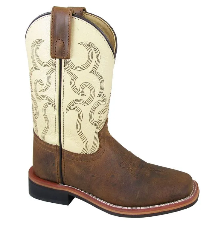 Smoky Mountain Boys' Scout Western Boots - Broad Square Toe | 3705C  BROWN/CREAM