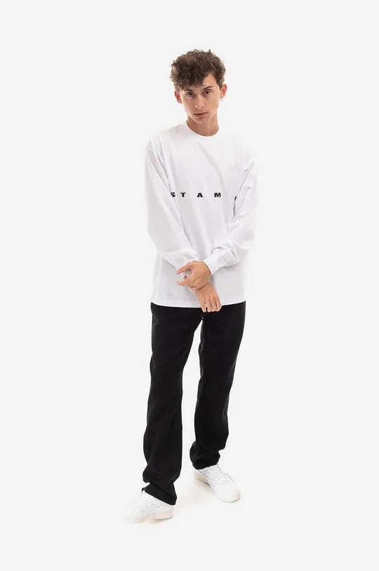 STAMPD cotton longsleeve top white color