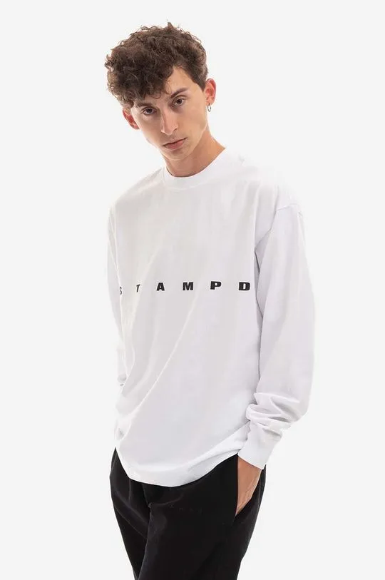 STAMPD cotton longsleeve top white color