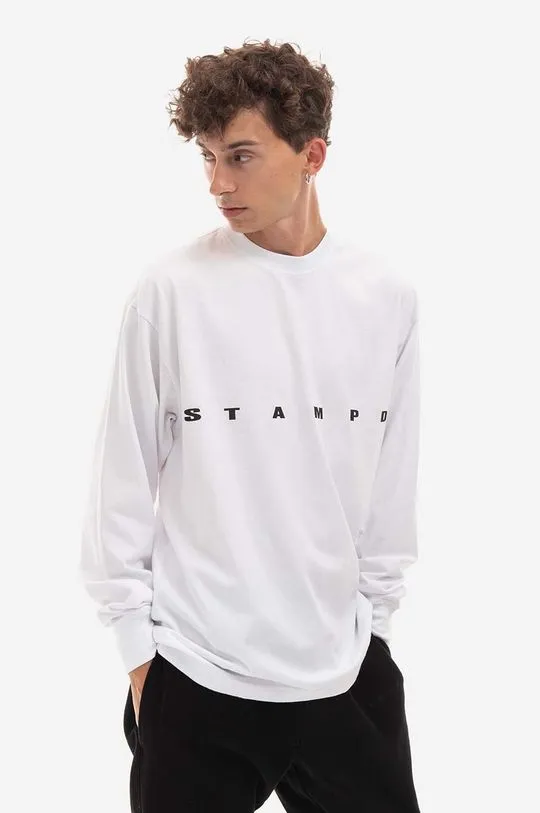 STAMPD cotton longsleeve top white color