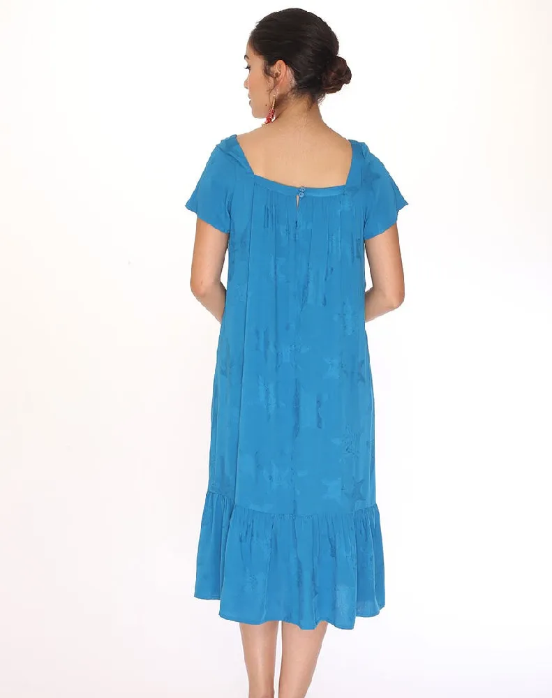 STARFISH FRILL DRESS BLUE