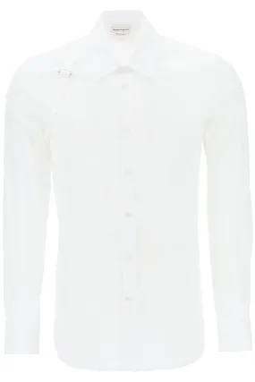 stretch cotton harness shirt 624753 QPN44 WHITE