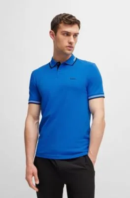 Stretch-cotton slim-fit polo shirt with branding