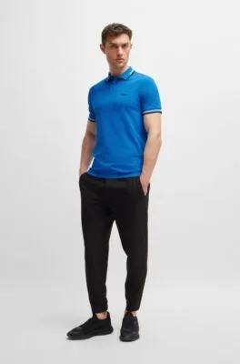 Stretch-cotton slim-fit polo shirt with branding