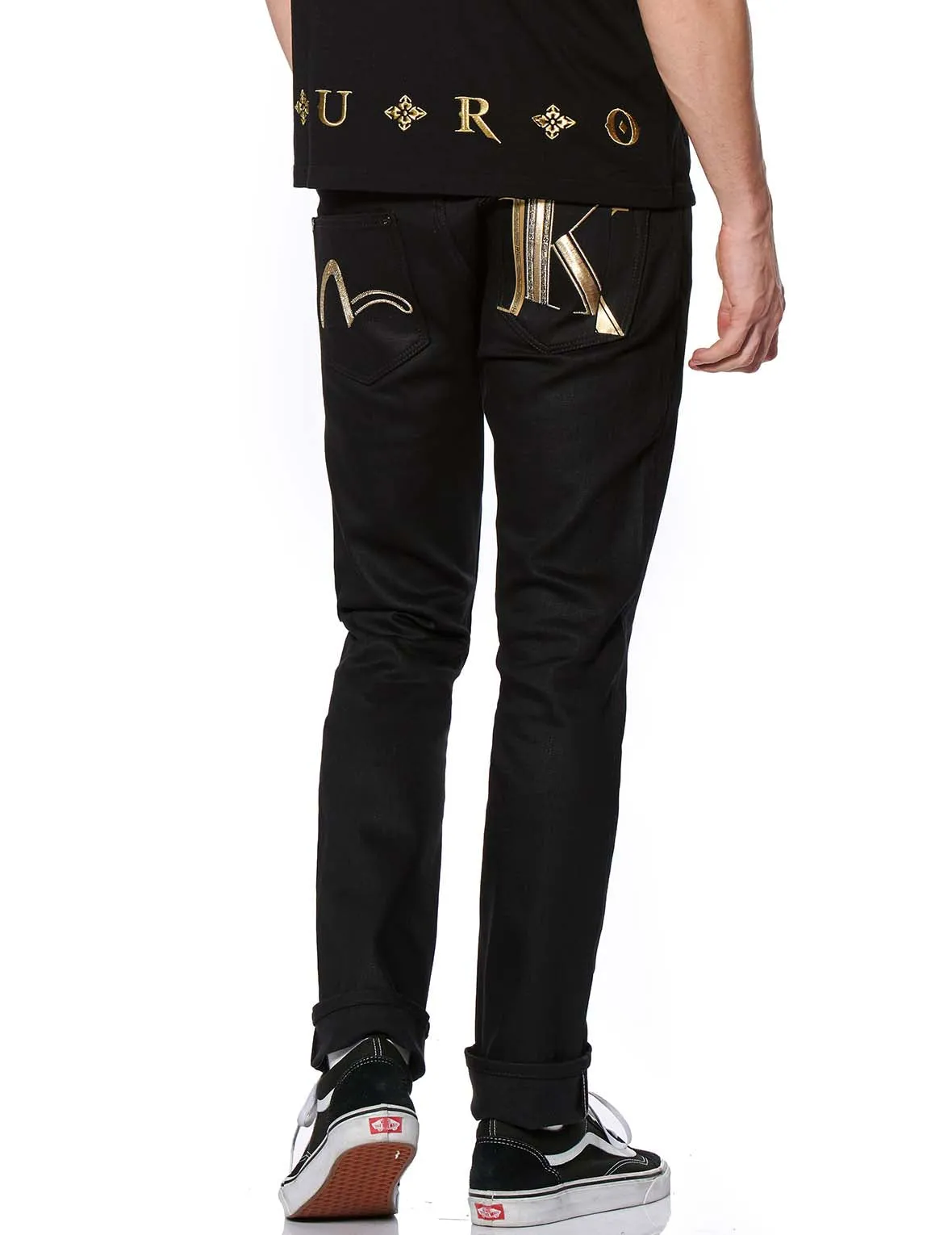 Stretch Skinny-fit Jeans with Double Initial Embroidery