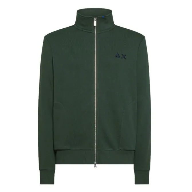 SUN68 FELPA FULL ZIP COTTON VERDE SCURO F43101-37