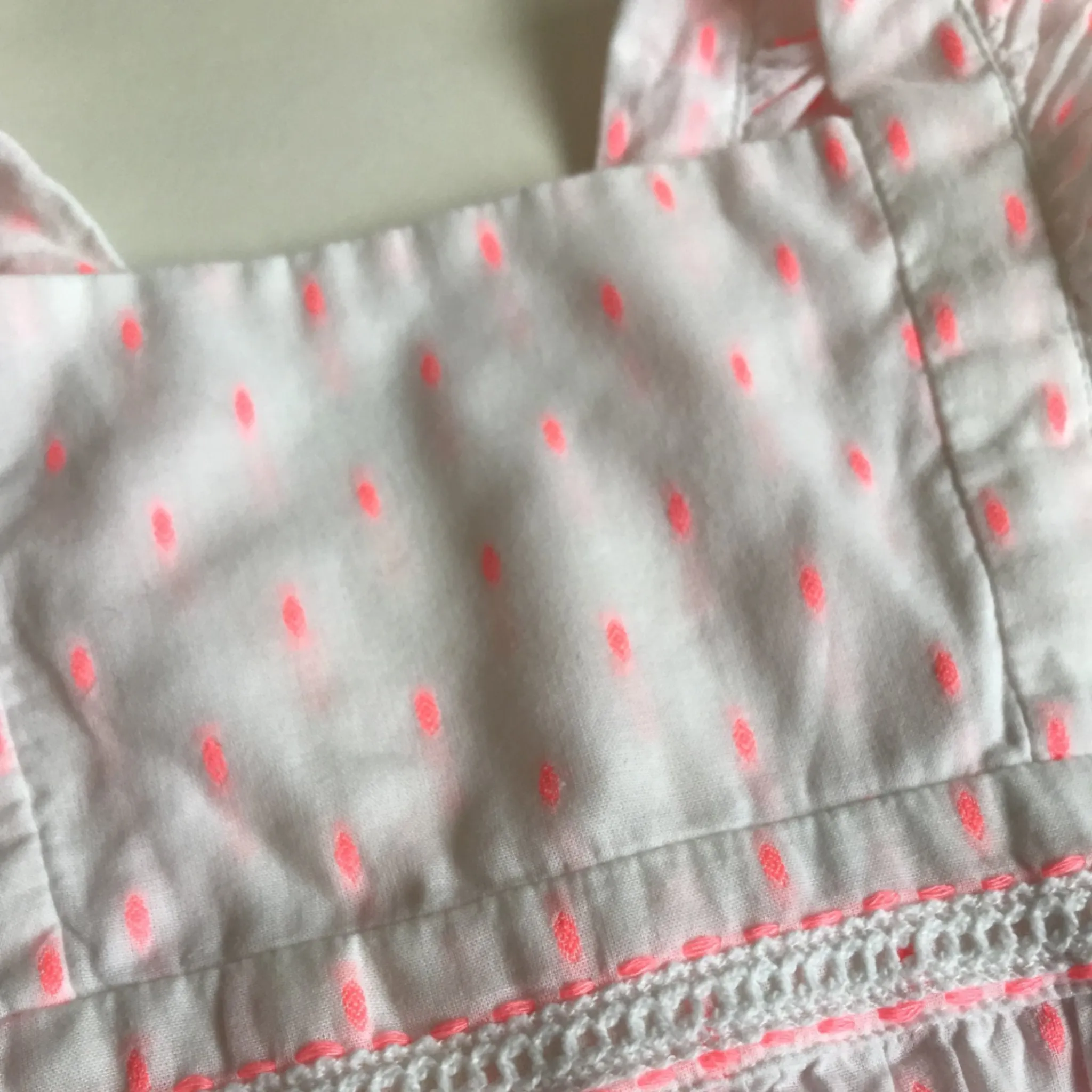 Sunuva White and Neon Pink Cotton Romper: 12-18 Months