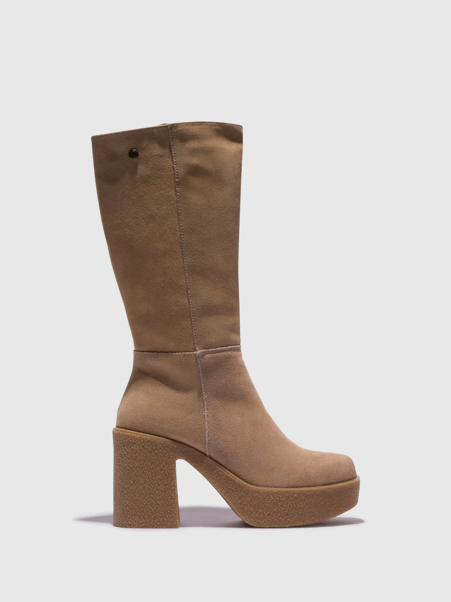 Taupe Zip Up Boots