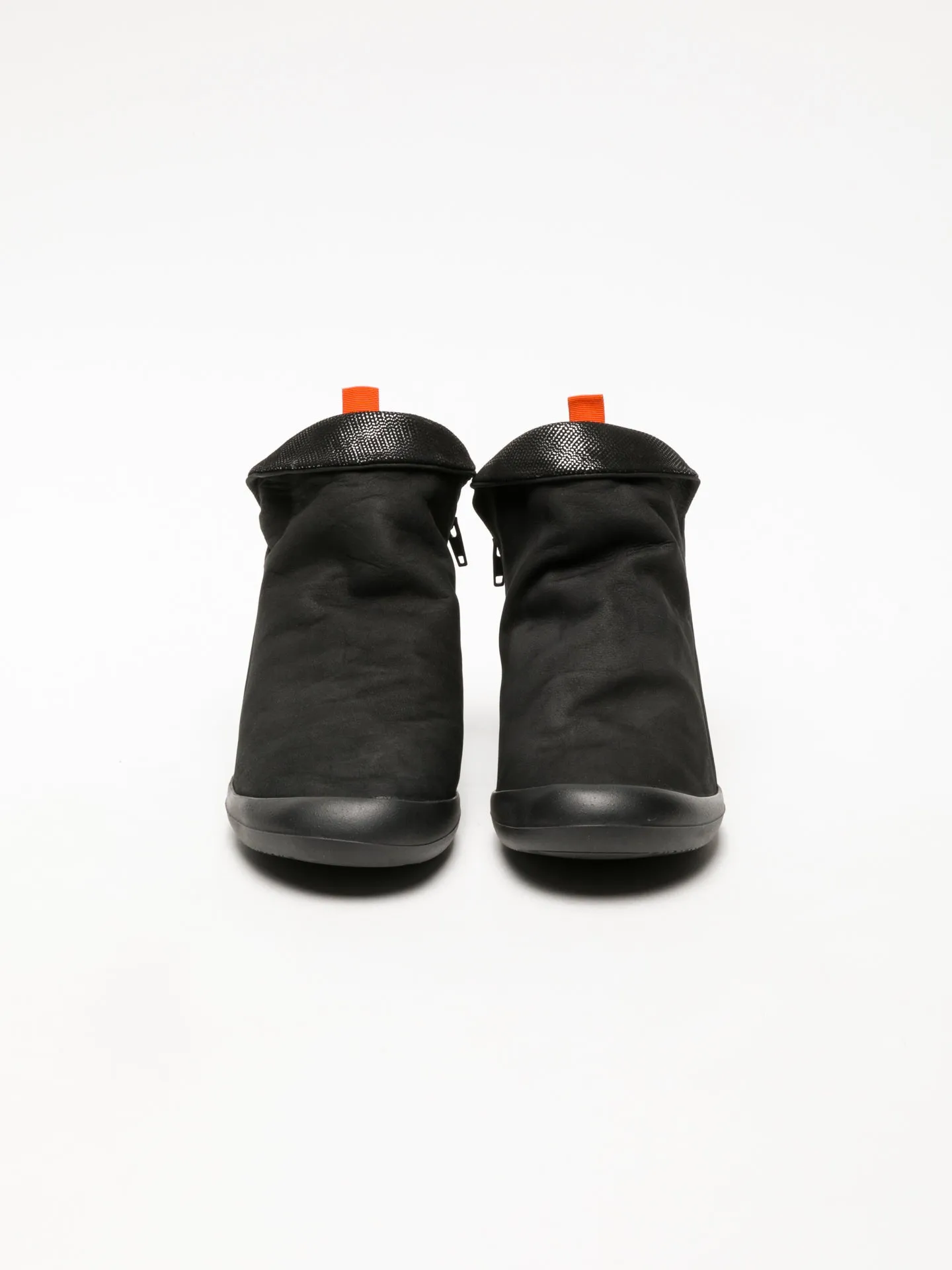 Teckel Black Zip Up Ankle Boots