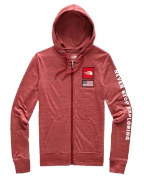 The North Face Women’s  Americana Tri-Blend Full Zip Hoodie Cardinal Red