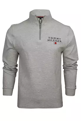 Tommy Hilfiger Mens Rib-Knit Lounge Half Zip Jumper