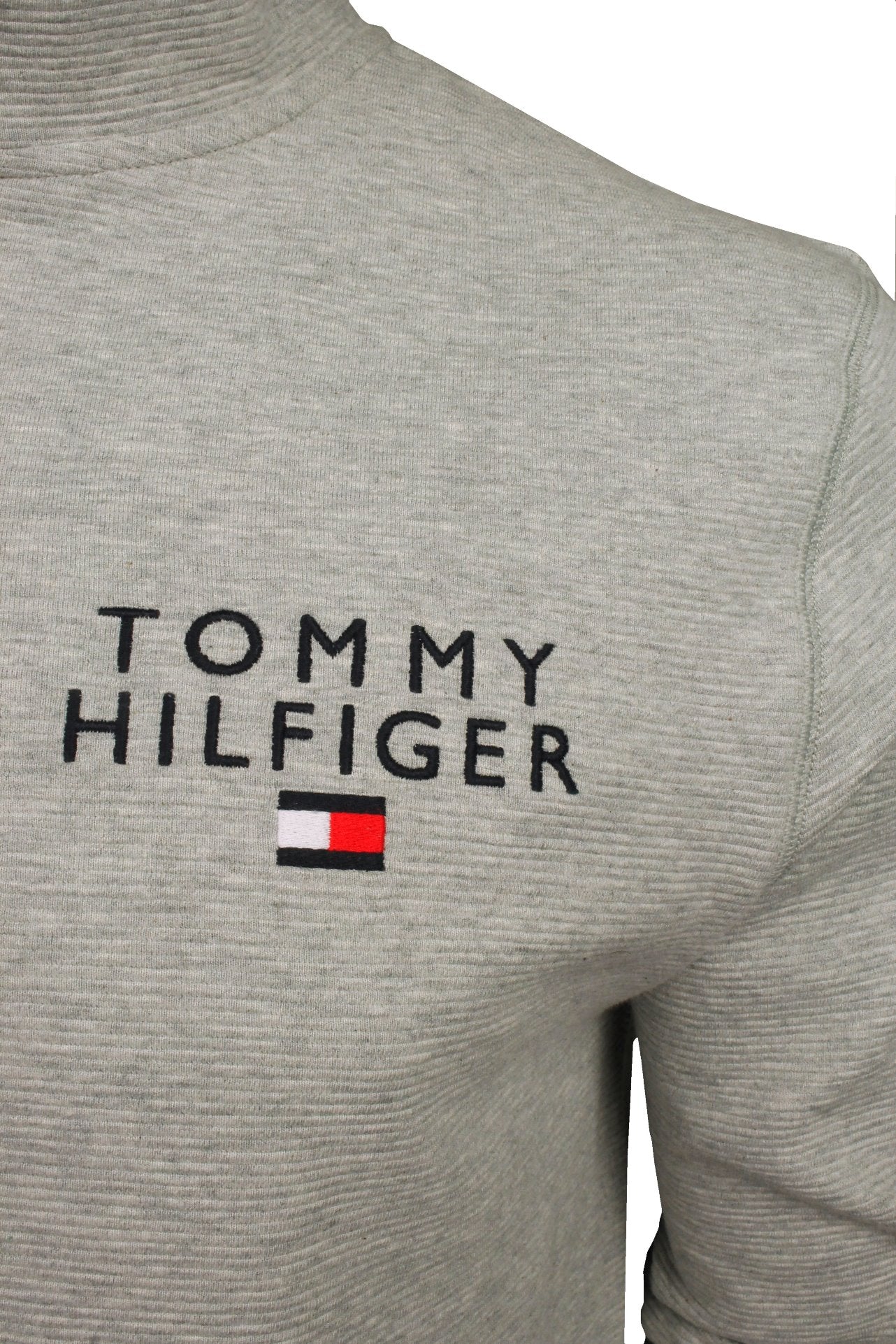 Tommy Hilfiger Mens Rib-Knit Lounge Half Zip Jumper