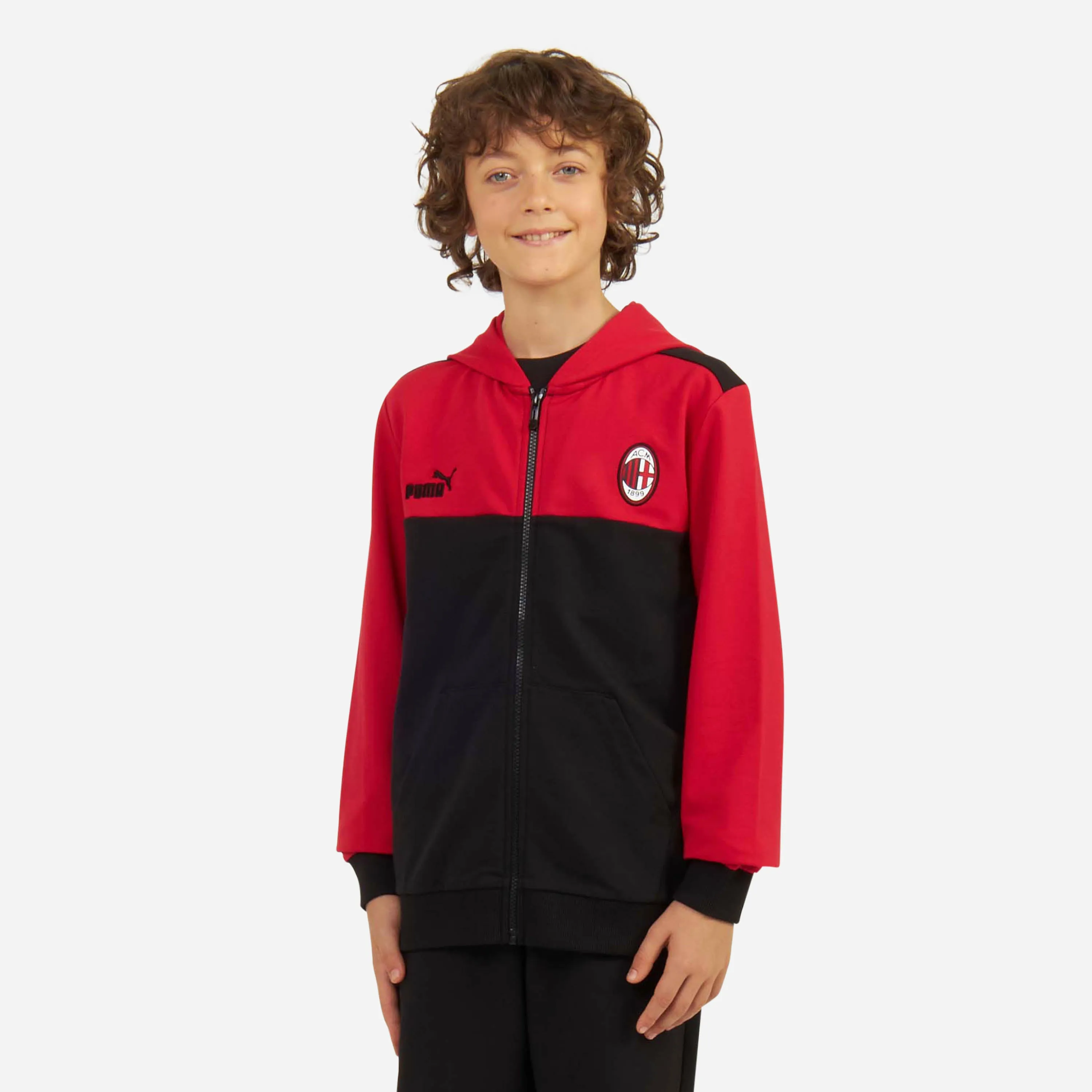 TUTA MILAN BAMBINO CON FELPA FULL ZIP CON CAPPUCCIO E PANTALONI