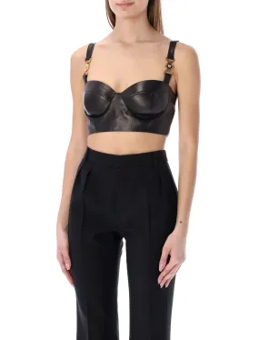 Versace Medusa Head Motif Zip-Up Cropped Bralette