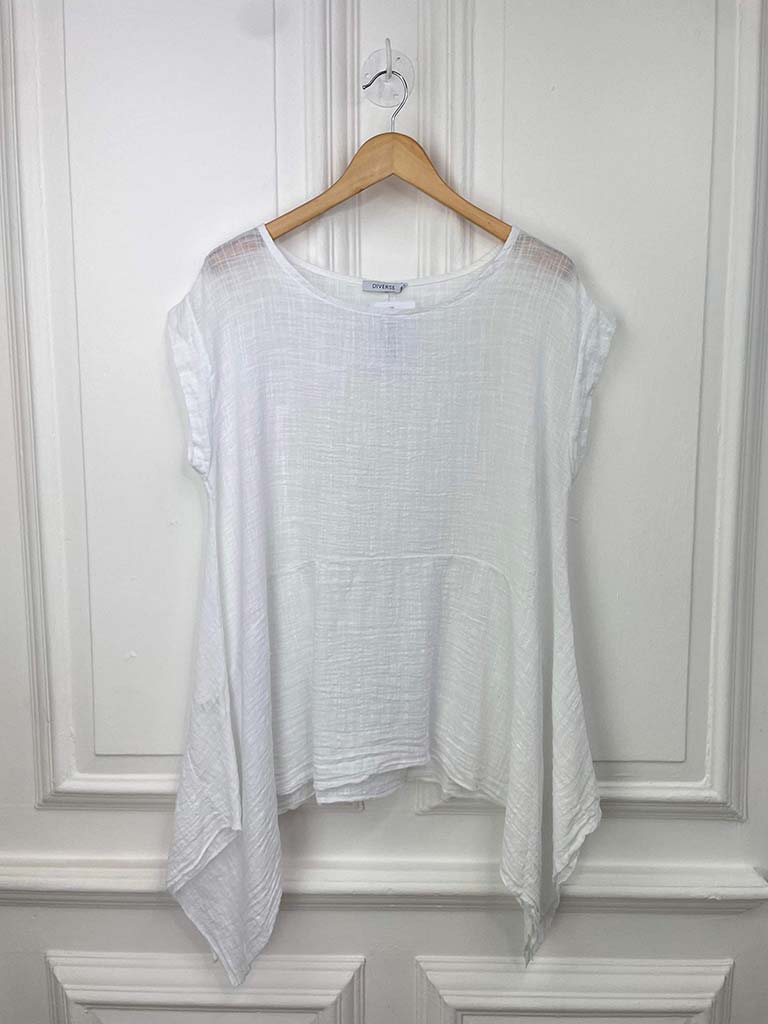 Vintage Cotton Cap Sleeve Top - White