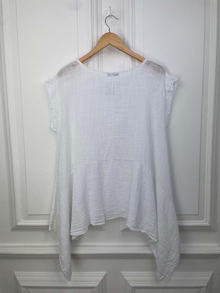 Vintage Cotton Cap Sleeve Top - White