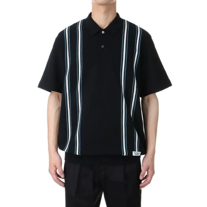 WACKO MARIA  |Stripes Silk Street Style Cotton Short Sleeves Logo Polos